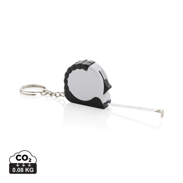 MeasureMate RCS reycled ABS 1 meter tape keychain - White