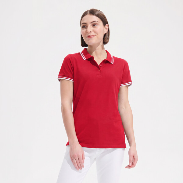 PASADENA pólo mulher 200g Pasadena Women - Vermelho / BrancoL