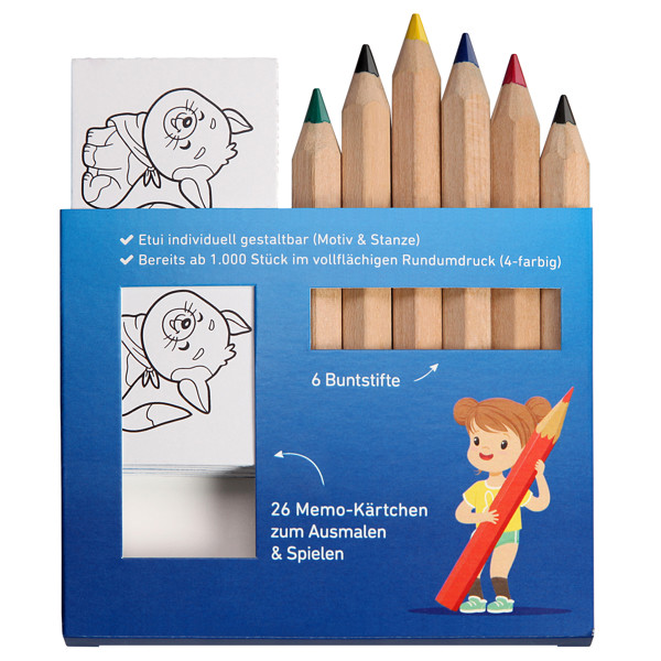 jumbo colored pencil set, incl. all around printing - Natural - Natural