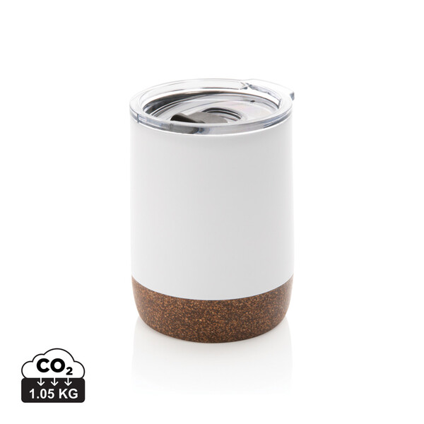 RCS gerecycled roestvrijstalen koffiebeker met kurk - Wit