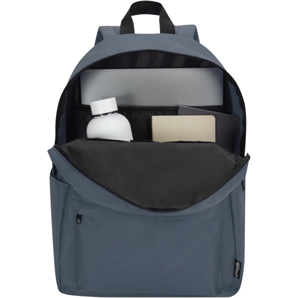 Sac à dos pour ordinateur portable Byron de 16 L et 14" en matériaux recyclés certifiés GRS - Bleu hale