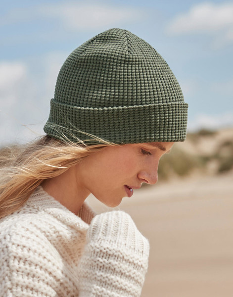 Organic Cotton Waffle Beanie - Graphite Grey / ONE SIZE