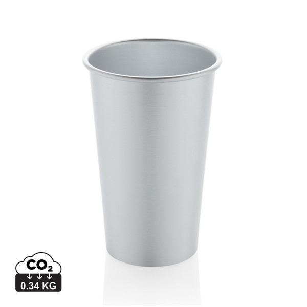 Alo Leight-Weight-Becher aus RCS recyceltem Aluminium 450ml - Silber