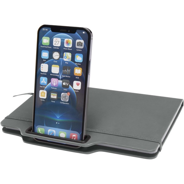 Nexus A5 Hardcover Notizbuch mit Kugelschreiber und Bleistiftset (schwarze Mine) - grau