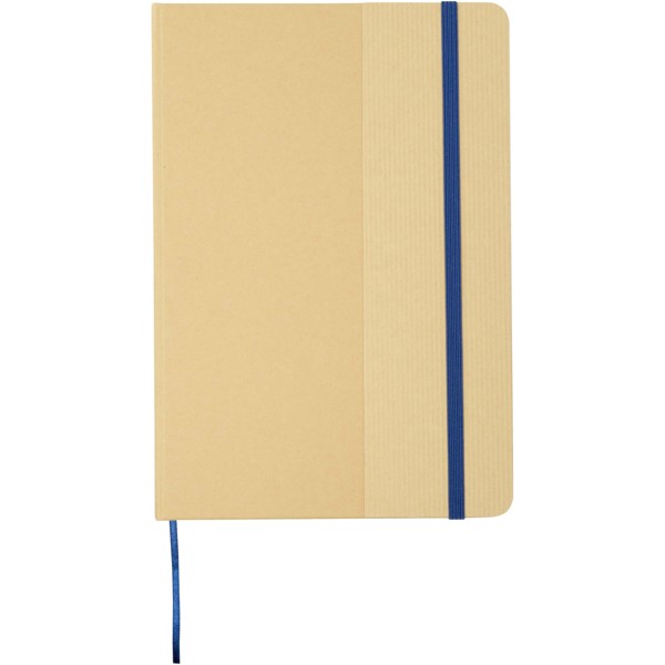 Carnet à couverture rigide A5 Nelida en carton recyclé - Bleu océan