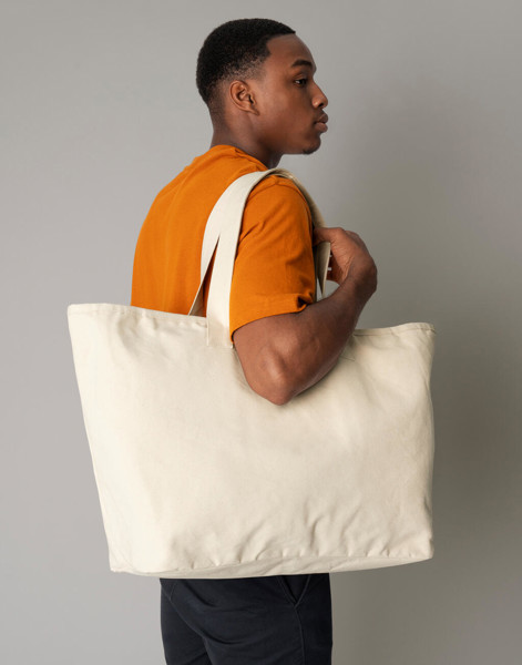Oversized Heavy Duty Canvas Tote Bag - Black / ONE SIZE