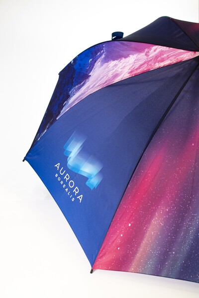 All-over printed ⌀122cm/27″ auto open umbrella with EVA handle - Full colour