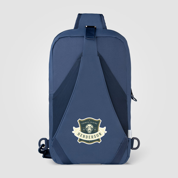 Coastal Threads™ Repreve® Dual Carry Sling Bag - 9 L - Navy Blue / Silkscreen
