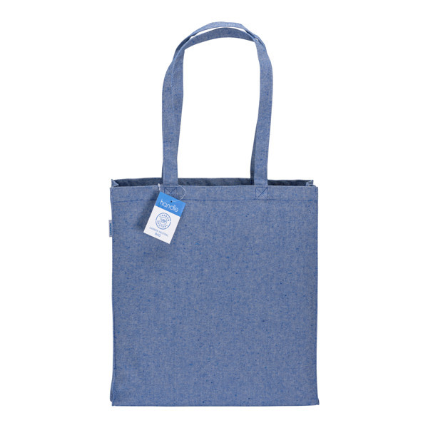 280 G/M2 Recycled Cotton Carbon Neutral Shopping Bag, Long Handles And Gusset - Royal