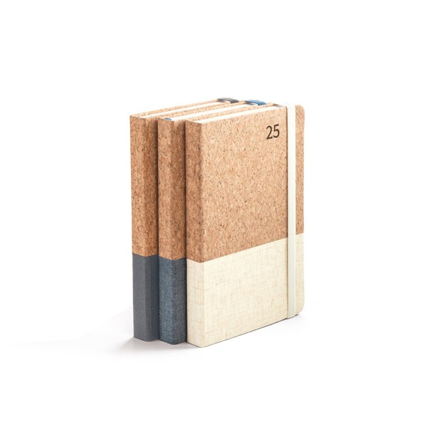 QUENTAL A5. Cork and linen diary - Naturel Clair