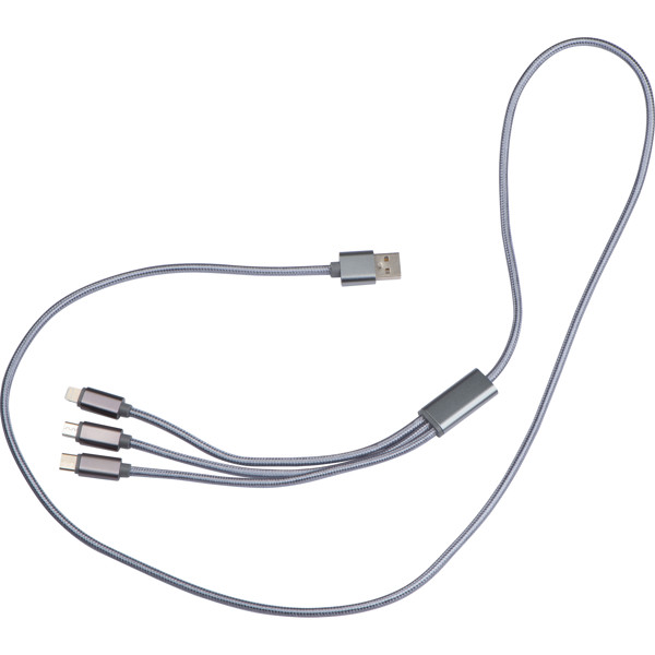 Extralong charging cable WINCENTY - Silvergrey