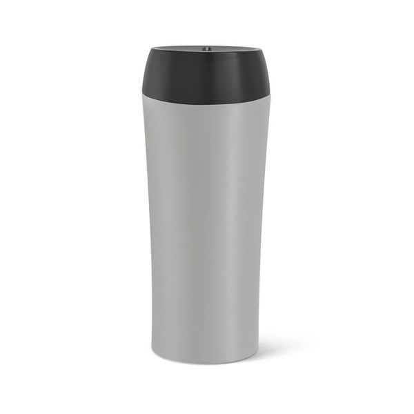MONARDA. Cestovní hrnek z nerezové oceli a PP 470 ml - Šedá