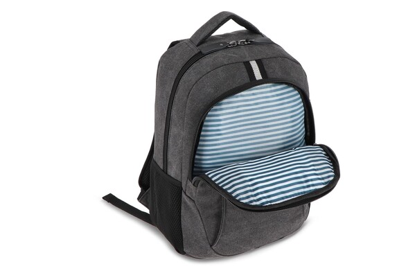 Sac à dos en toile de coton recyclé Harper - Gris foncé
