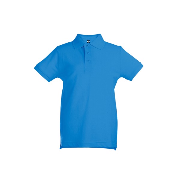 THC ADAM KIDS. Kids short-sleeved 100% cotton piqué polo shirt unisex) - Acqua Blue / 4