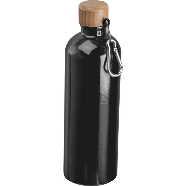 RUTH Nerezová fľaša s karabínou, 750 ml - Black