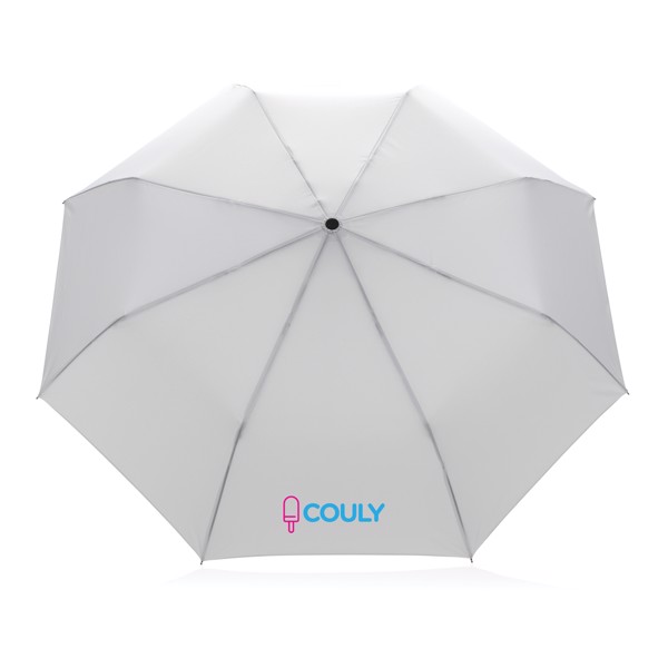 Impact Aware™ RPET bambus mini  dežnik, 104 cm -Bela