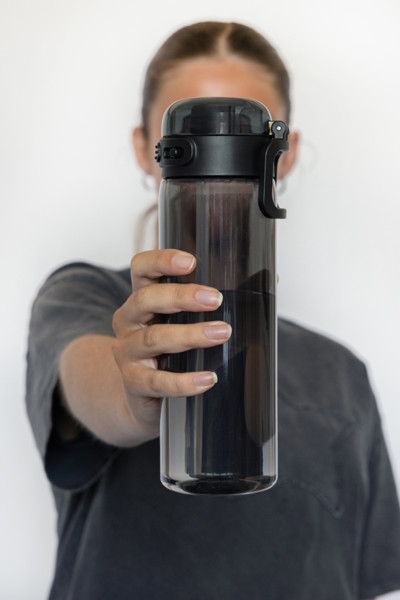 Fľaša na vodu SipnLock RCS RPET 800 ml, nepretek., športová - Čierna
