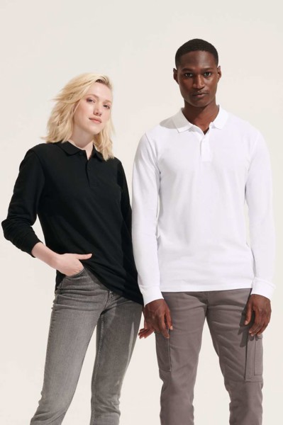 Sol's Planet Lsl - Unisex Long Sleeve Polo Shirt - White / 3XL