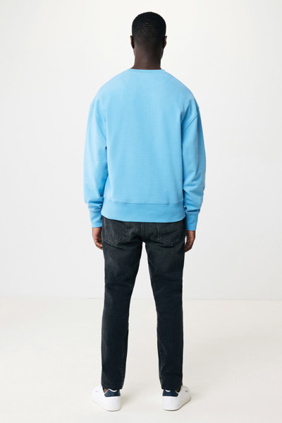 Sweater à col rond en coton recyclé Iqoniq Kruger - Tranquil Blue / XXS