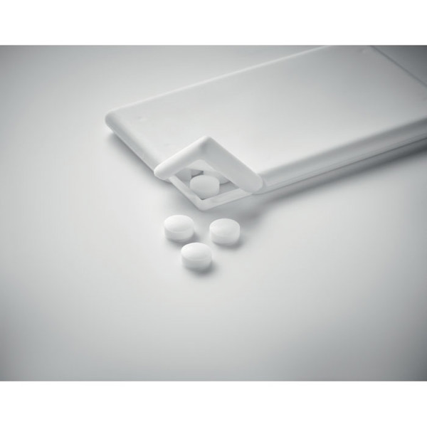 Mintcard dispenser, 8g mints, credit card size - White