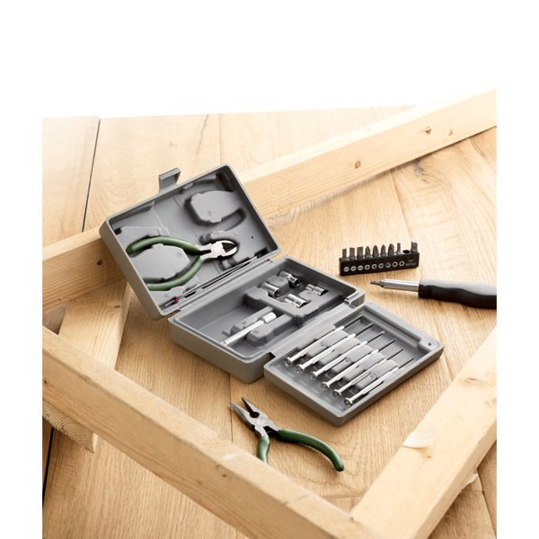 Guillaume tool set 25 pcs, foldable plastic box