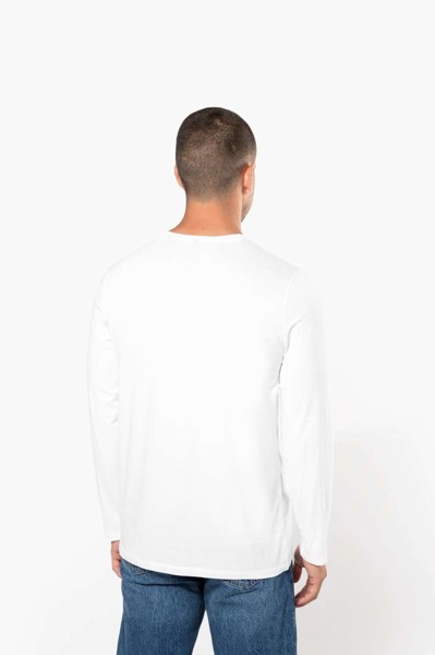 Men's Long-Sleeved Crew Neck T-Shirt - White / L