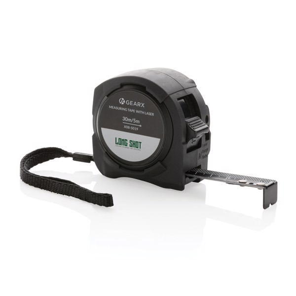 Gear X målebånd 5M, med 30M laser, sort