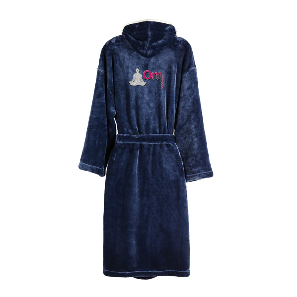 VINGA Peignoir de luxe en peluche RPET GRS Louis taille S-M - Bleu Marine