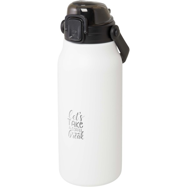 Garrafa com isolamento a vácuo em cobre e aço inoxidável reciclado com certificação RCS de 1600 ml "Vasa" - Branco