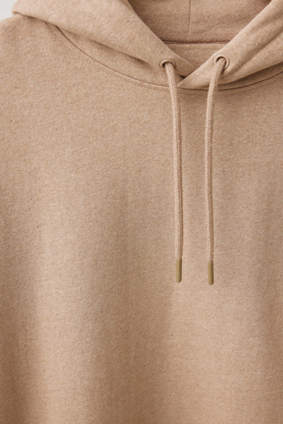 Sweat à capuche en coton recyclé et non teinté Iqoniq Torres - Heather Brown / L