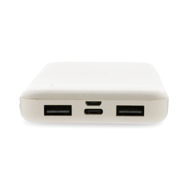 RCS standard recycled plastic wireless powerbank - White