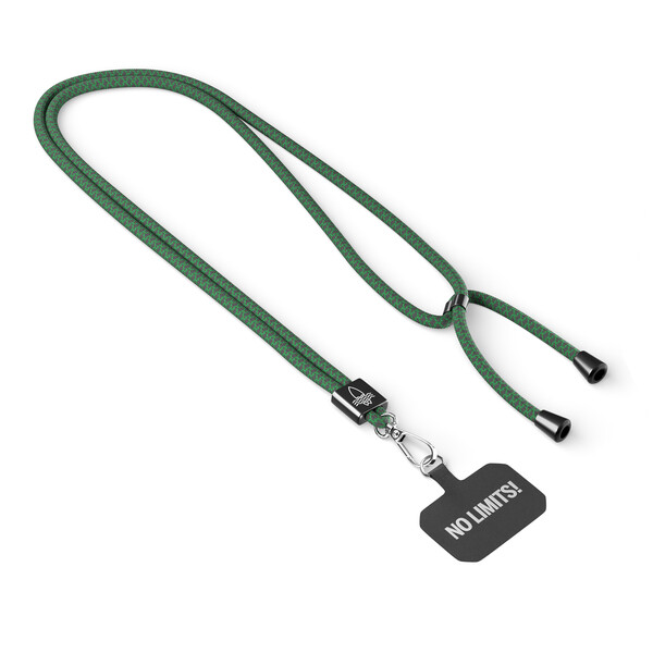 Handykette, trendige 2-tone Kordel mit Universal-Halter aus Polyester - Klassisches Grün / Schwarz / Schwarzer Zubehör