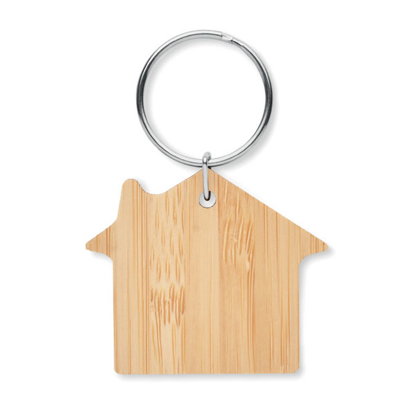 MB - House shaped bamboo key ring Houseboo