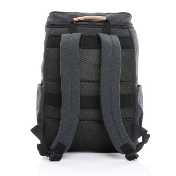 Impact AWARE™ 16 oz. recycled canvas 15" laptop backpack - Black