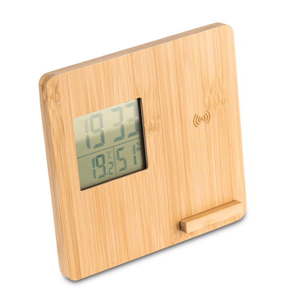 Hixon weather station with wireless charger - Beige