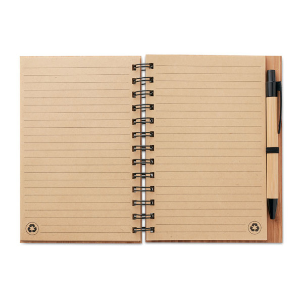 MB - Bamboo notebook with pen lined Bambloc