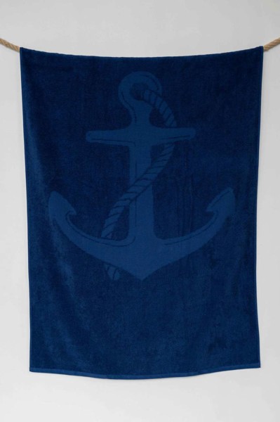 Olima „Anchor” Jacquard Beach Towel - Royal