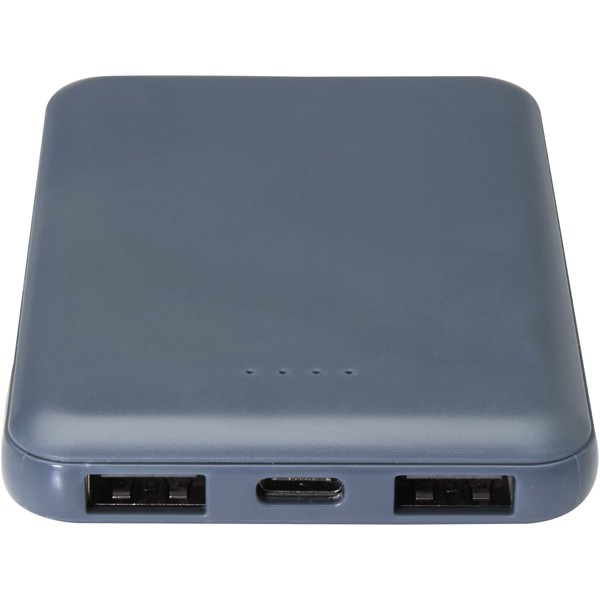 Batterie de secours en plastique recyclé Asama type-C de 5 000 mAh - Bleu hale