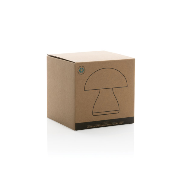 USB stolná lampa Luming z RCS recykl. plastu, sivá -