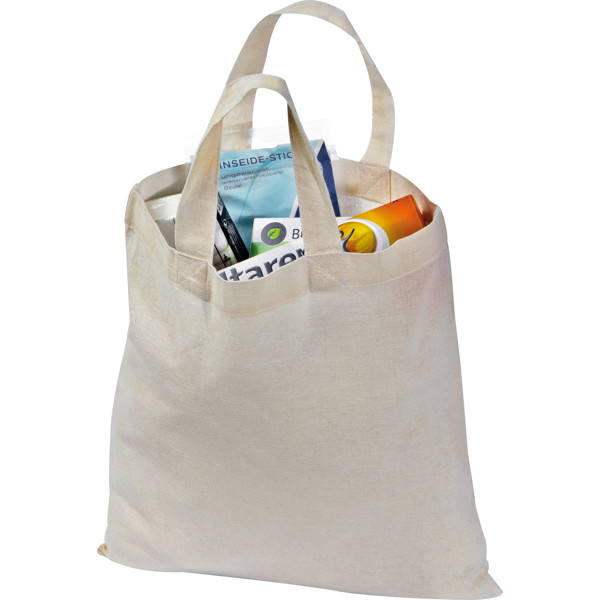 Cotton bag with short handles KERSTIN - White