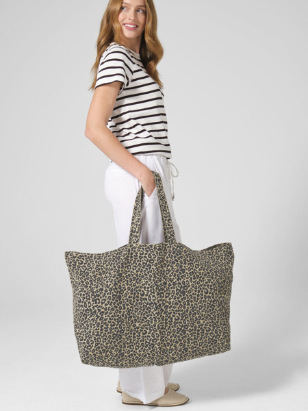 Leopard print Canvas Oversized Tote Bag