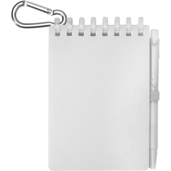 Lig Mini gerecycleerd outdoor notitieboek met zachte kaft en balpen (zwarte inkt) - Transparent