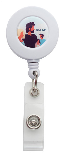 Slope pass holder, plastic, metal clip - White