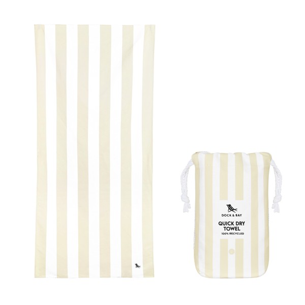 Serviette Dock & Bay© en tissu à séchage rapide – 160 × 90 cm - Beige / Transfert de chaleur