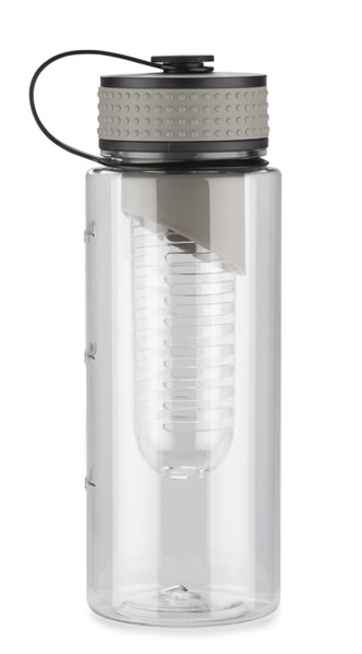 Water bottle with fruit container FRUGT 800 ml - grey