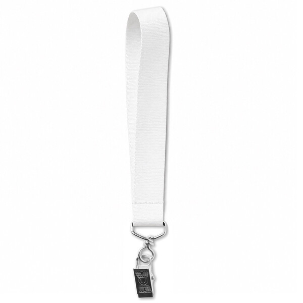 Sublimated fine polyester short strap - 15mm width / Bulldog clip