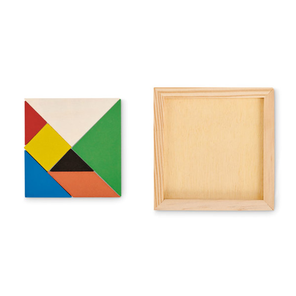 Sestavljanka Tangram, 7-delni leseni set, 100x100 mm