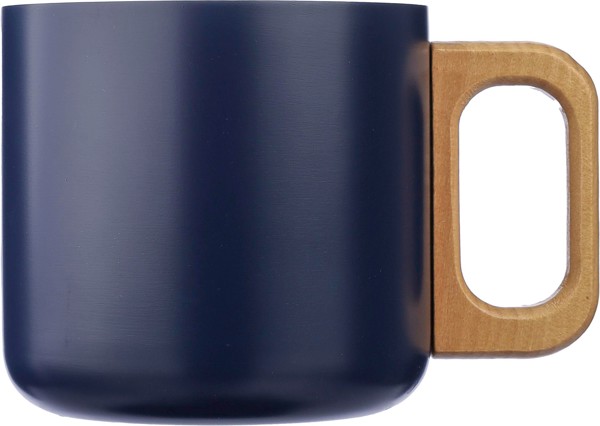 Mug Dwight | Inox recyclé | Manche en bois | 400 ml - bleu