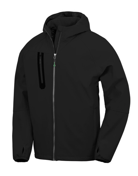 3-Layer Recycled Printable Casual Hooded Softshell - Black / Black / S