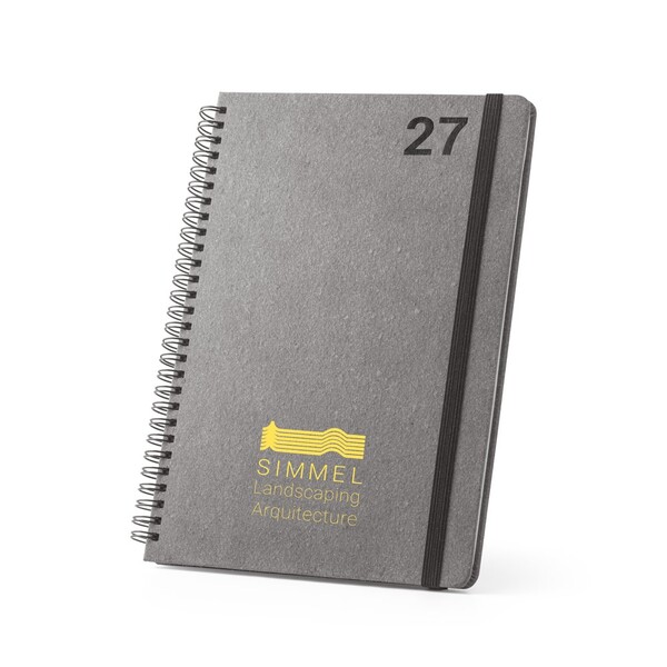 SIMMEL B5. Agenda B5, com argolas, em pele (58% reciclada)